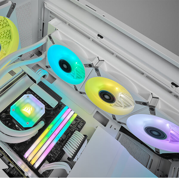 Corsair iCUE ML120 RGB Elite Premium 120mm PWM Magnetic Levitation Triple Fan Kit (White)